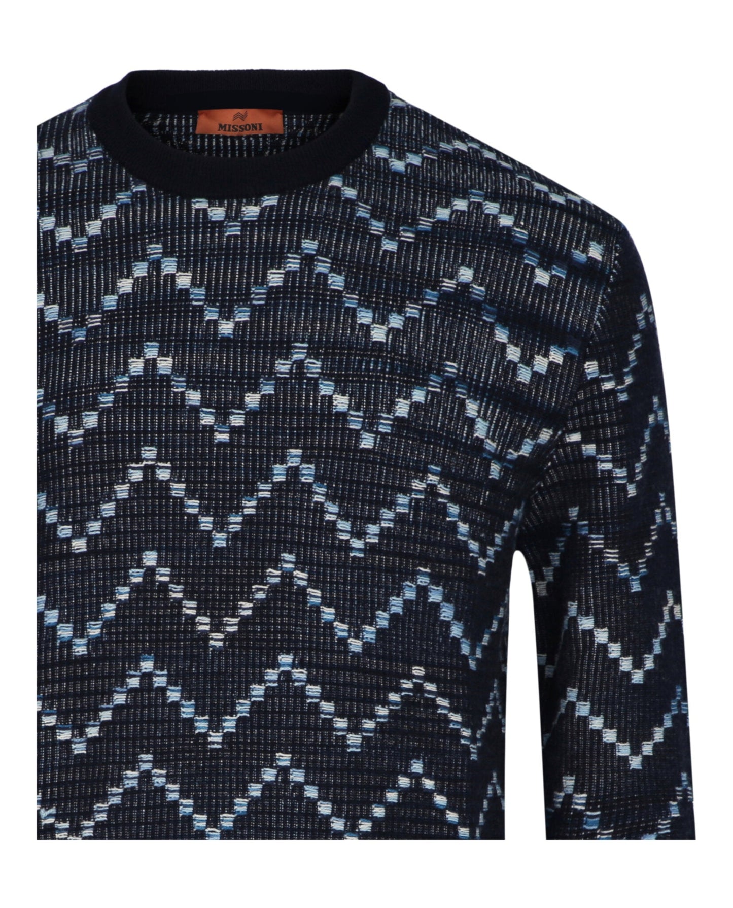 M Missoni Zig-Zag Crewneck Pullover Sweater