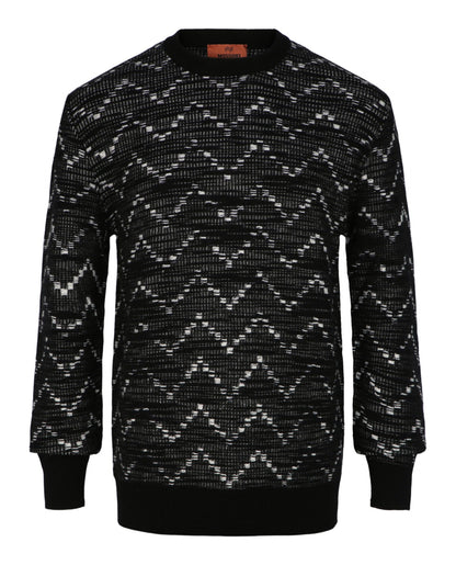 M Missoni Zig-Zag Crewneck Pullover Sweater