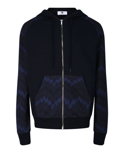 M Missoni Zig Zag Pattern Zip Hoodie