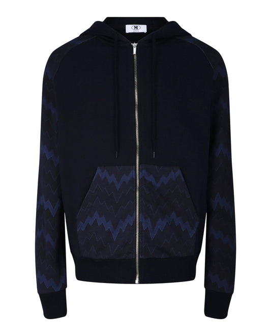 M Missoni Zig Zag Pattern Zip Hoodie