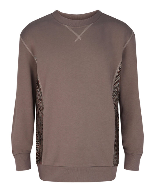 M Missoni Zig-Zag Panelled Crewneck Sweatshirt