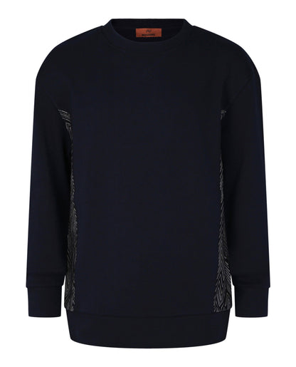 M Missoni Zig-Zag Panelled Crewneck Sweatshirt