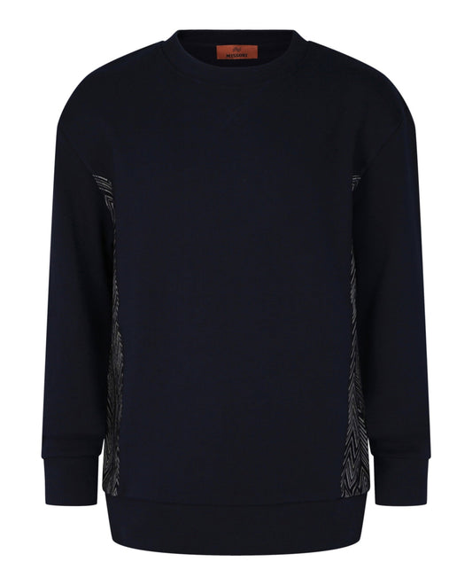 M Missoni Zig-Zag Panelled Crewneck Sweatshirt