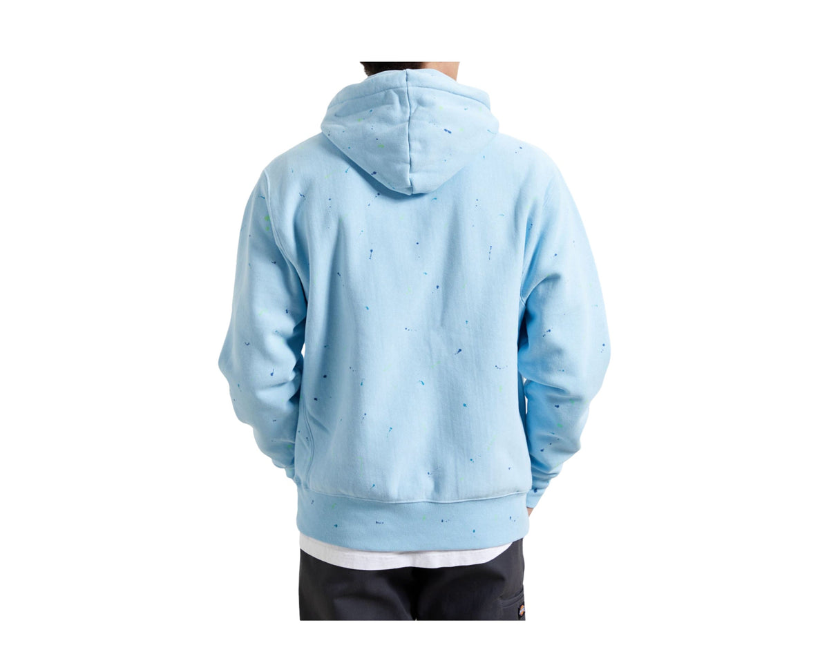 Champion C Life Reverse Weave Paint Splatter Men's Hoodie — Blue