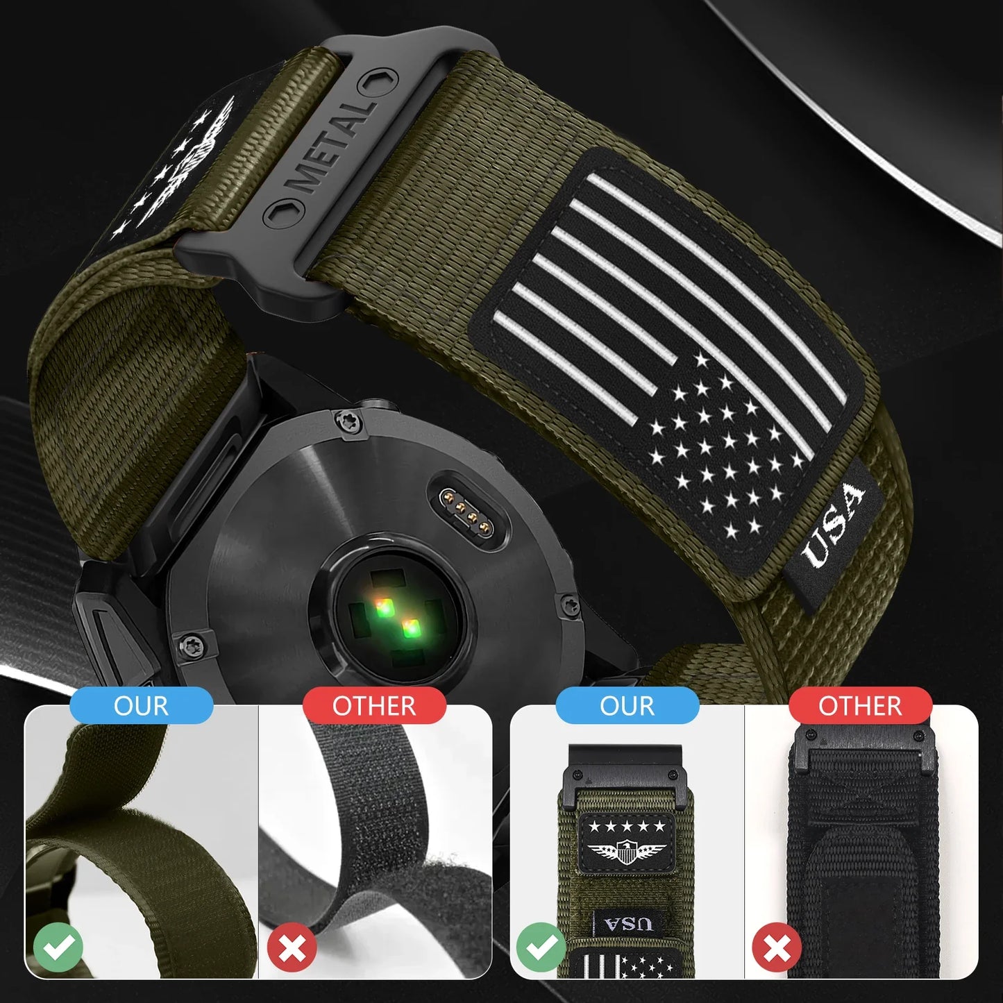 Garmin Trail Loop Nylon Strap - Tactical and Breathable Band