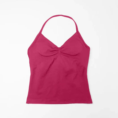 NCLAGEN Impact Longline Strappy Top Sports Yoga Vest Women's Fitness Tank Top Gym Beautiful Open Back Bra Running Workout Halter