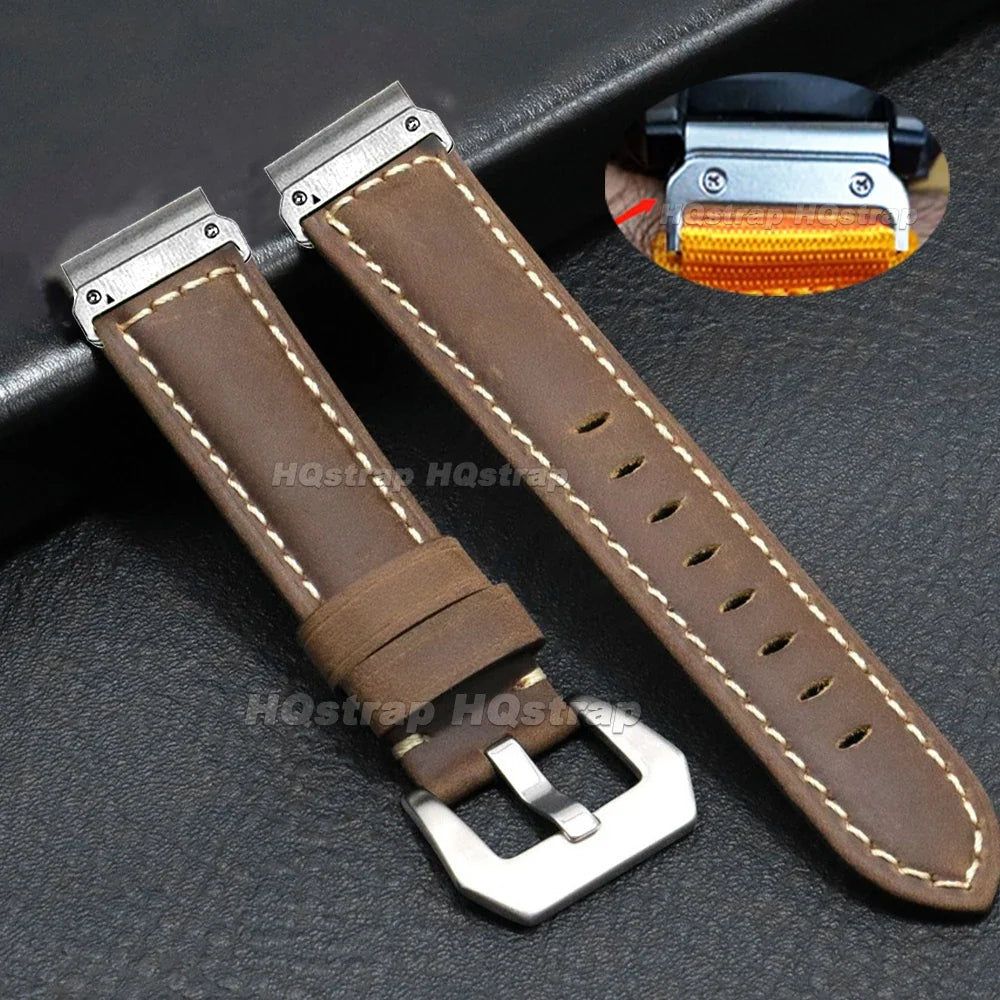 Garmin Vintage Leather Strap - Classic and Comfortable Band