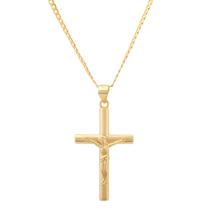 Gold Crucifix Pendant Necklace