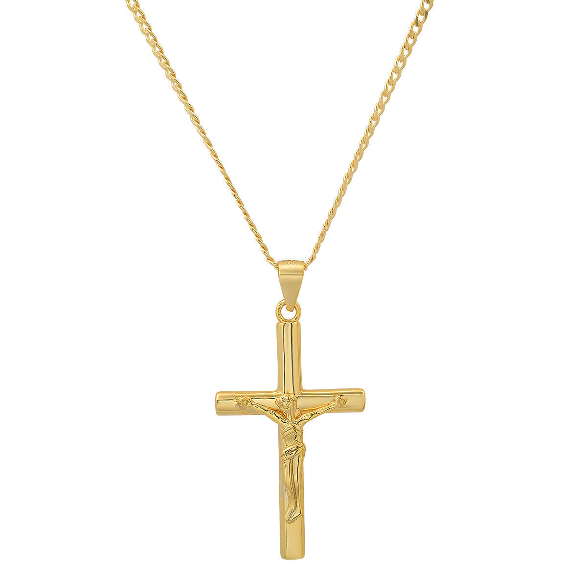 Gold Crucifix Pendant Necklace
