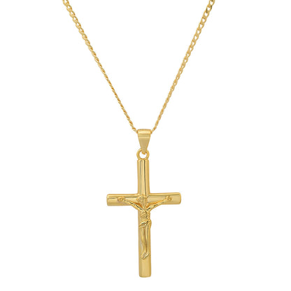 Gold Crucifix Pendant Necklace