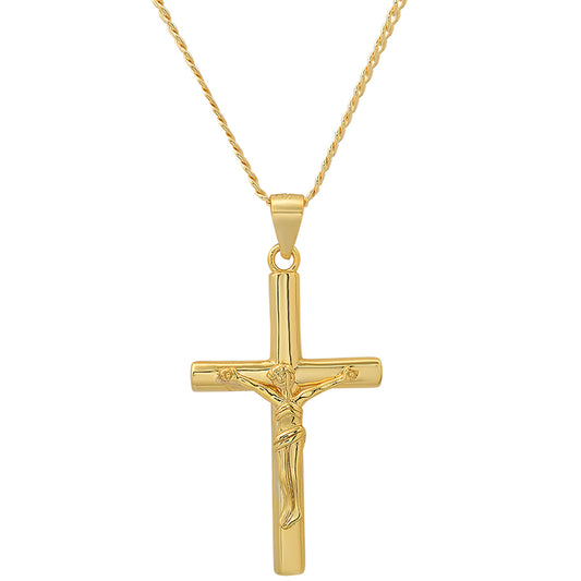 Gold Crucifix Pendant Necklace