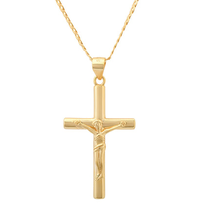 Gold Crucifix Pendant Necklace