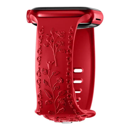 Apple Watch Silicone Band - Floral Engraved - Stylish Design
