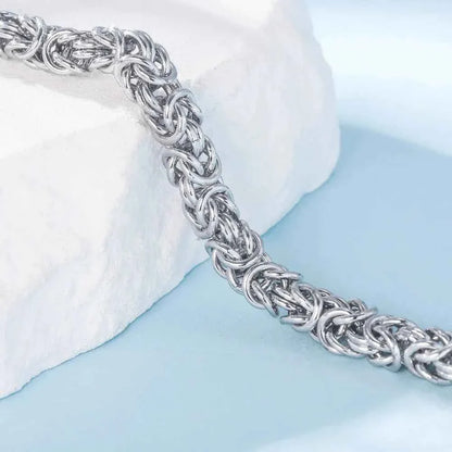 S925 Sterling Silver Byzantine Emperor Chain Bracelet