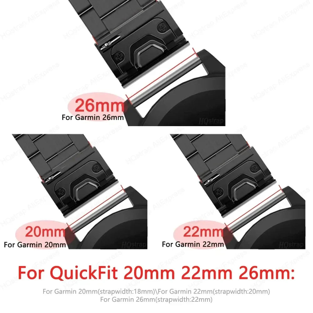 Garmin Stainless Steel Strap - Durable QuickFit Bracelet