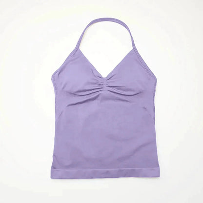 NCLAGEN Impact Longline Strappy Top Sports Yoga Vest Women's Fitness Tank Top Gym Beautiful Open Back Bra Running Workout Halter
