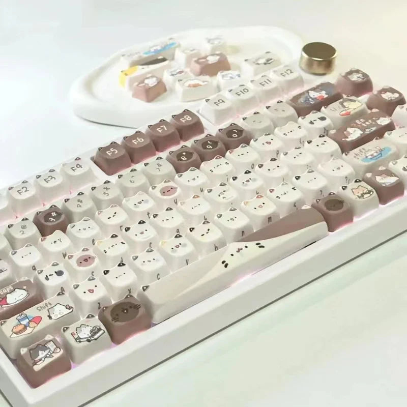 Kawaii Cat Keyboard Keycaps Set-