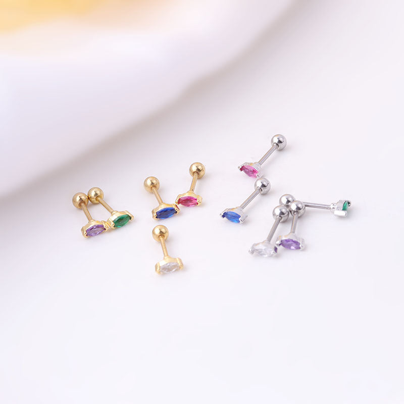 Mint & Lily Marquis Gemstone Sleeper Stud Earrings