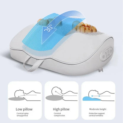 Heated Shiatsu Massage Pillow with Infrared Therapy