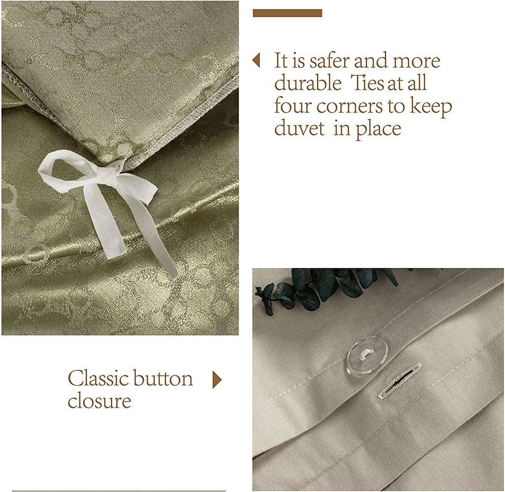 Bamboo Cotton Sateen Silk Bedding Set |Bed Linens, Pillowcase, Duvet Cover
