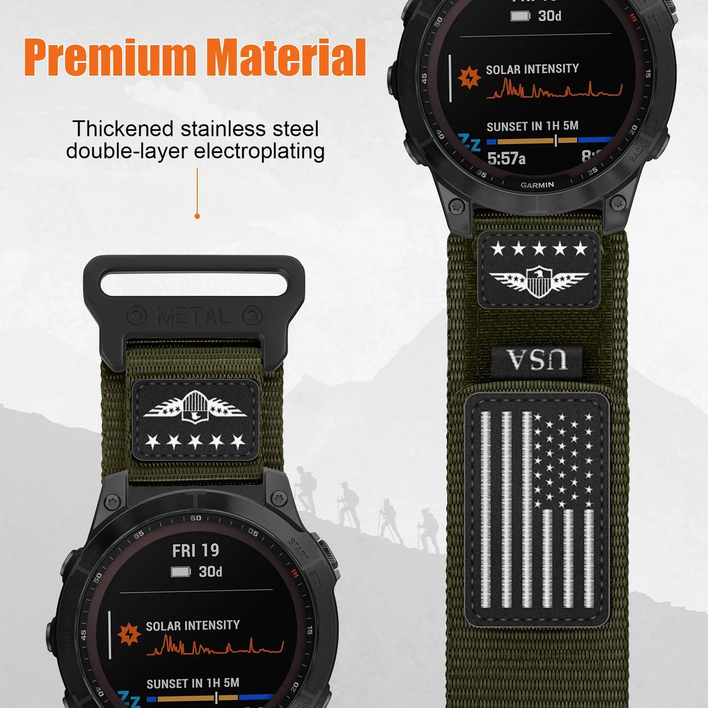 Garmin Fenix Nylon Strap - Tough, Tactical, QuickFit Band