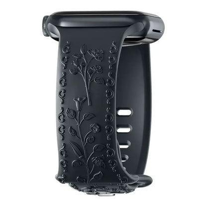 Apple Watch Silicone Band - Floral Engraved - Stylish Design