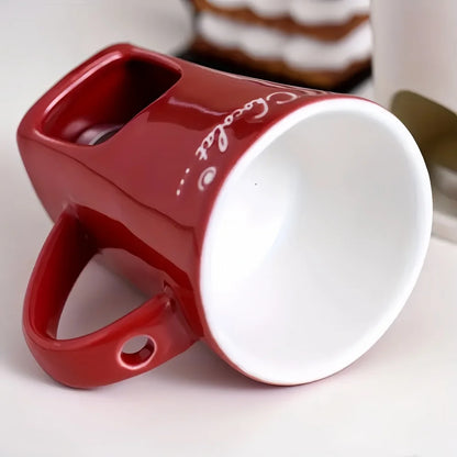 Reusable Heat Safe Ceramic Chocolate Fondue Warmer Bowl Set for Ice Cream Cheese Valentine Gift with Fork Candle Not Included
