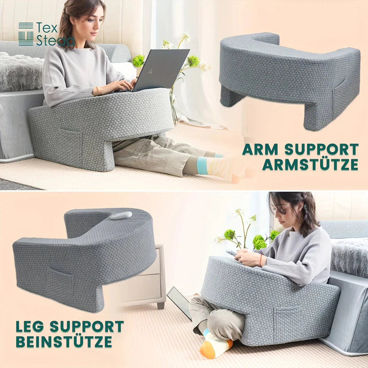 Gaming Armrest Pillow – Oversized Memory Foam Reading Cushion