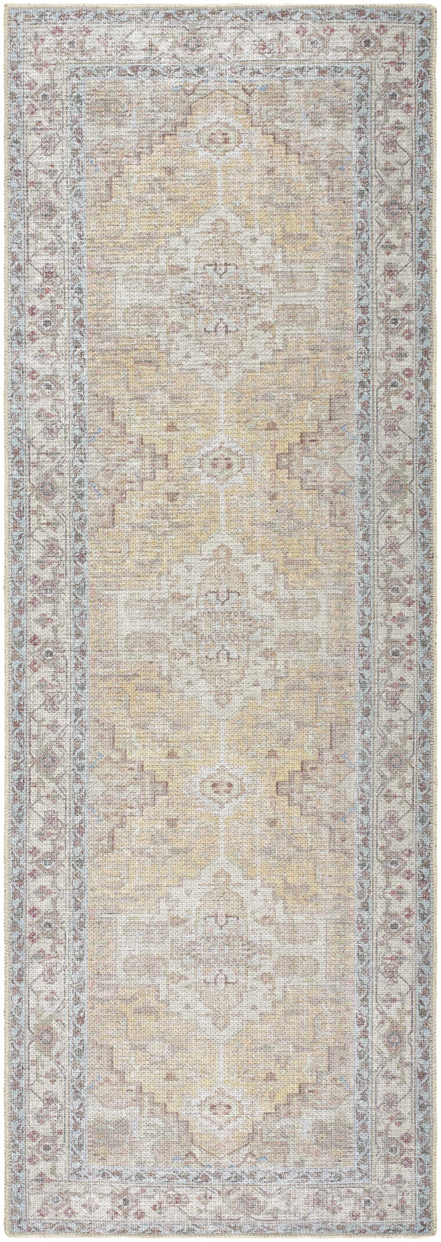 Reza Mustard Washable Rug - Clearance