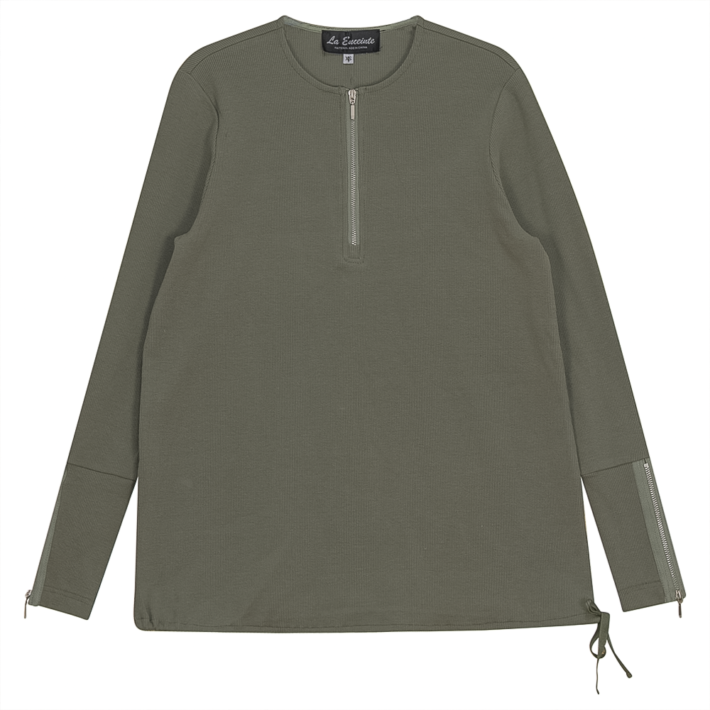 Ribbed Henley Maternity Top