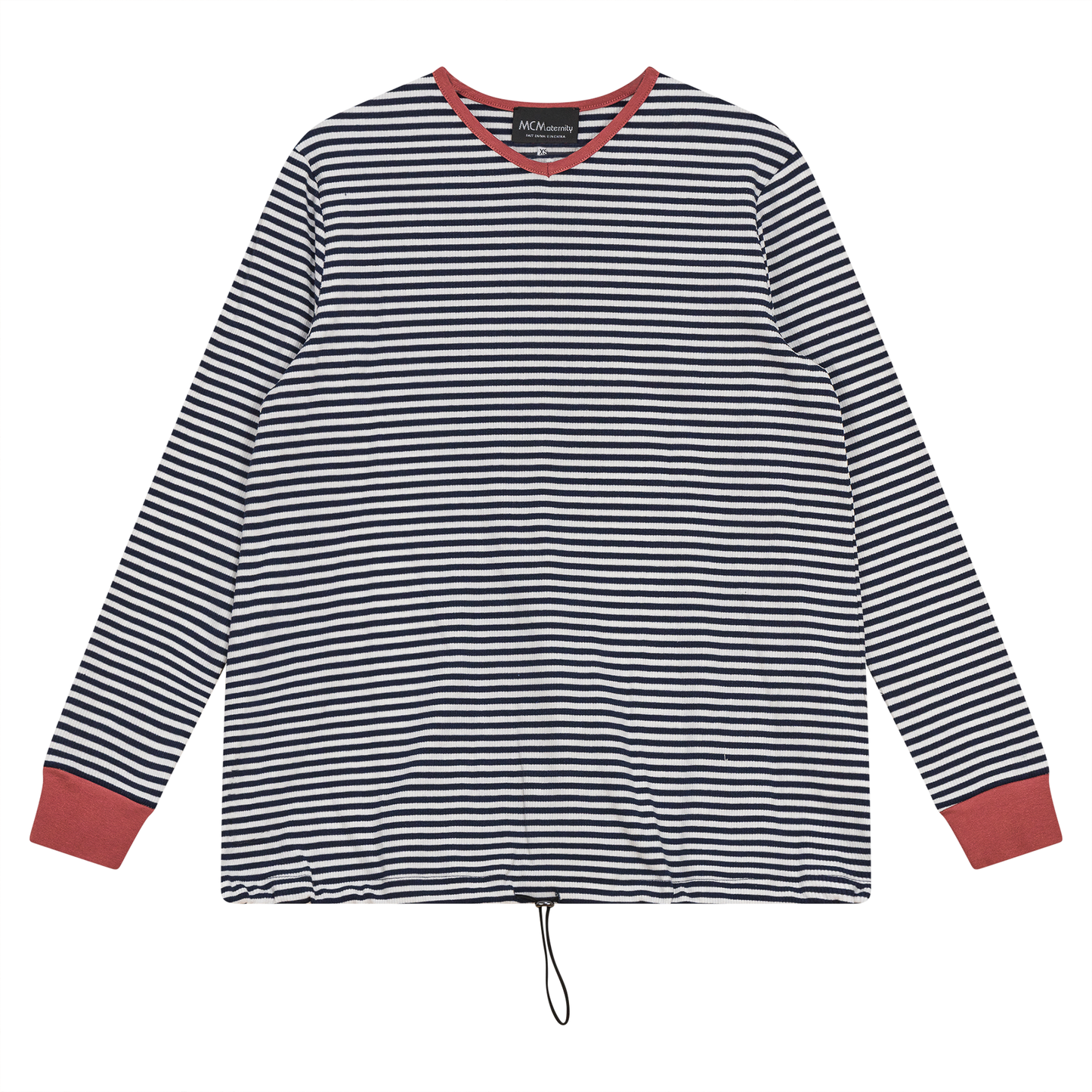 Maternity Striped V Neck Top