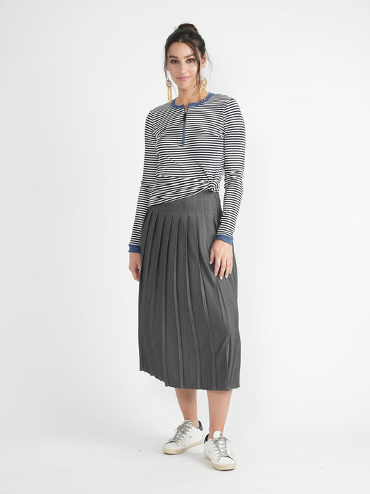 Maternity Striped V Neck Top