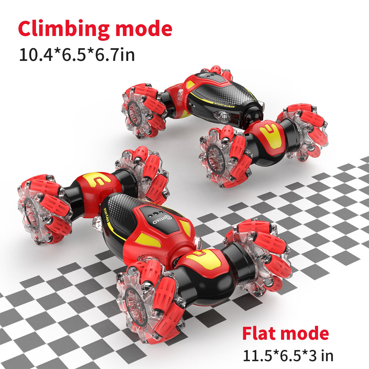 Contixo SC10 Cobra Speed Crawler RC Stunt Car - 4WD With Remote & Gesture Control, Red