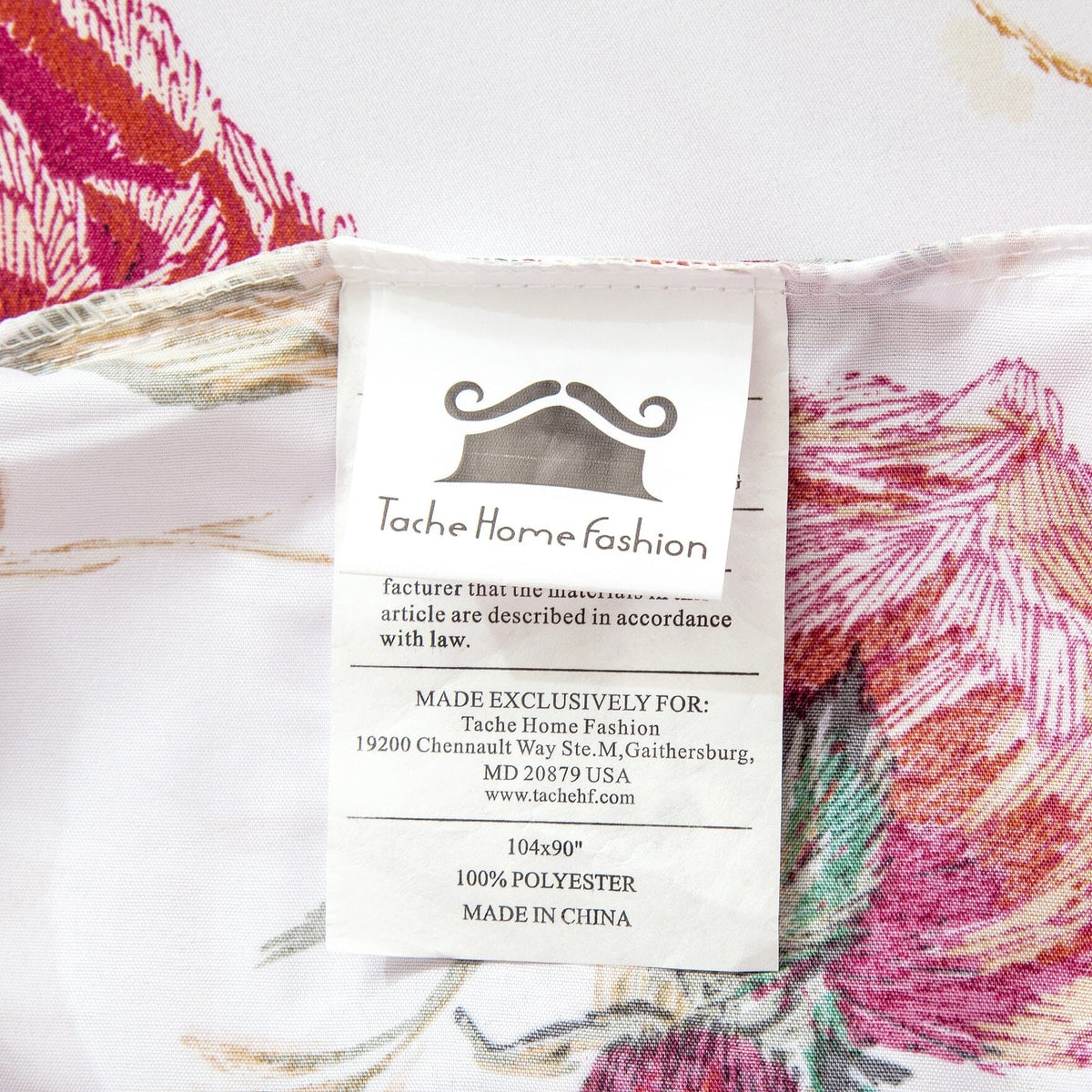 Tache Floral Hummingbirds Burgundy White Vintage Rose Garden Reversible Duvet Cover (SD-7676)