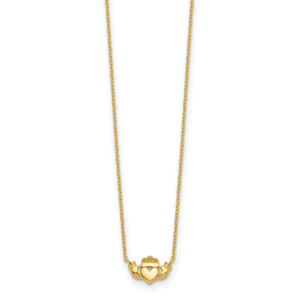 14k Gold Claddagh Necklace