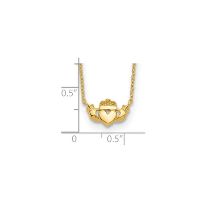 14k Gold Claddagh Necklace