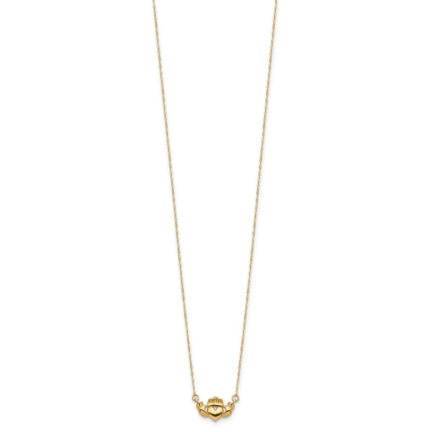 14k Gold Irish Claddagh Necklace