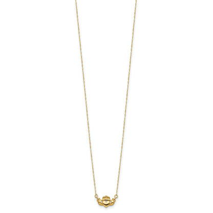 14k Gold Irish Claddagh Necklace