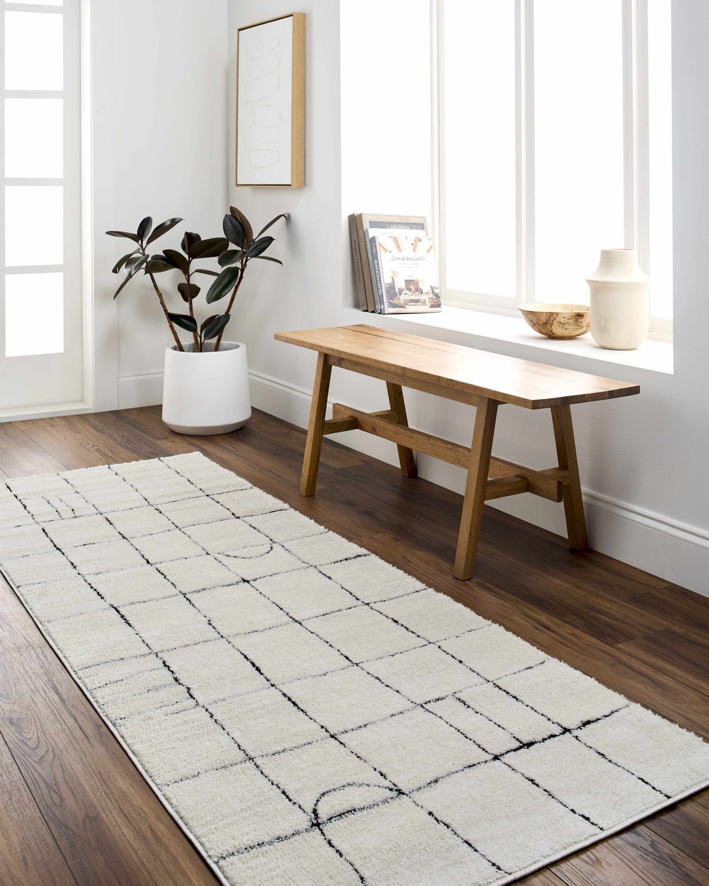 Keanu Black & White Area Rug - Clearance