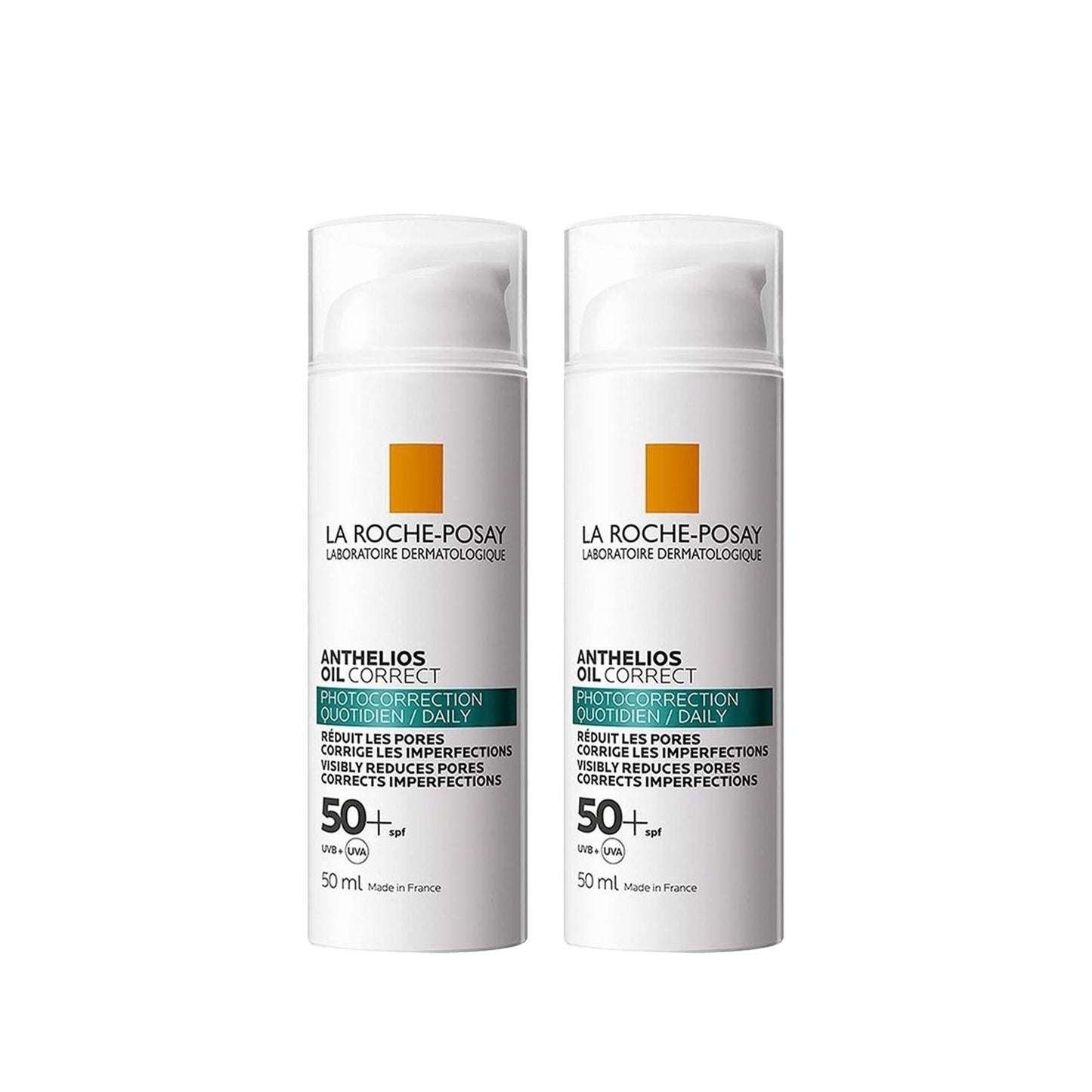 La Roche Posay Anthelios Oil Correct Face Sunscreen for Oily Skin - 50ml x2, Dermatologist Recommended