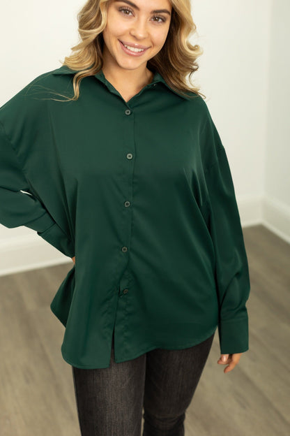 Kathryn Classic Button-Up, Forest Green