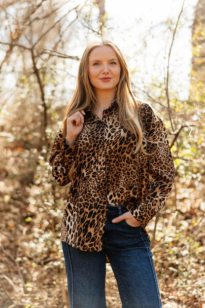 Kathryn Button-Up, Leopard