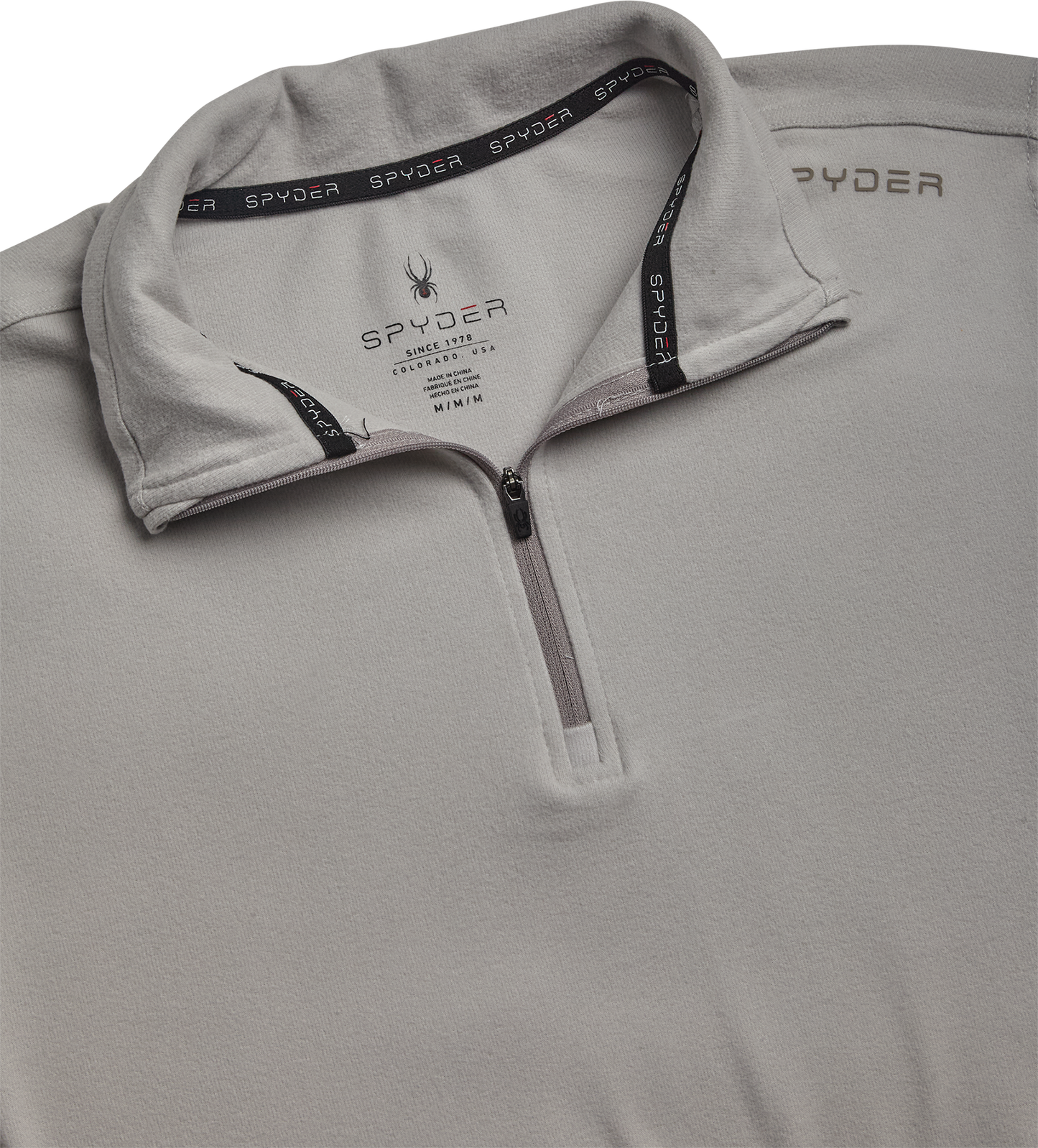 Spyder Men's Brushed Vertical Stripe Quarter Zip - Heather Grey