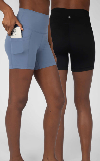 2 PK Lux 5" One Classic and One Pocketed  Shorts