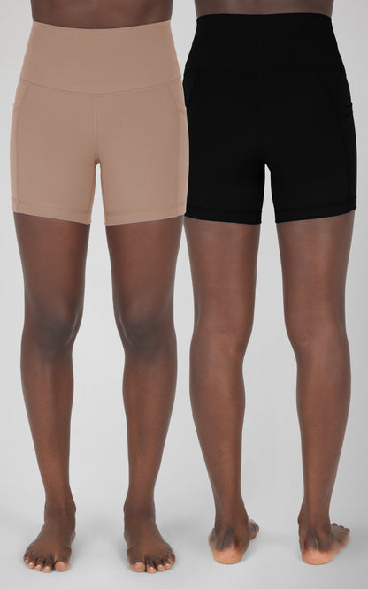2 PK Lux 5" One Classic and One Pocketed  Shorts