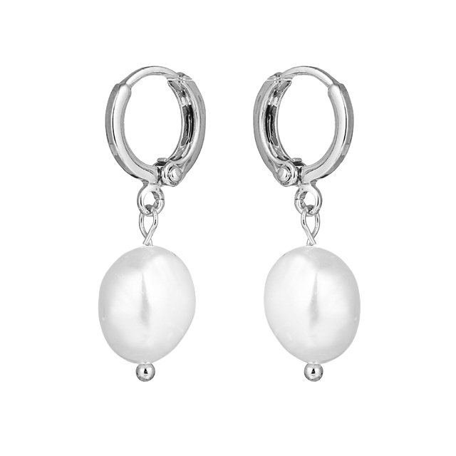 Mint & Lily Freshwater Pearl Drop Huggie Earrings