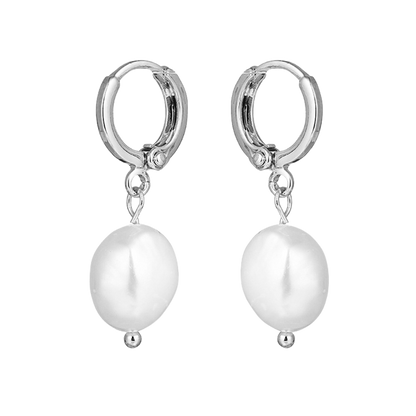 Mint & Lily Freshwater Pearl Drop Huggie Earrings