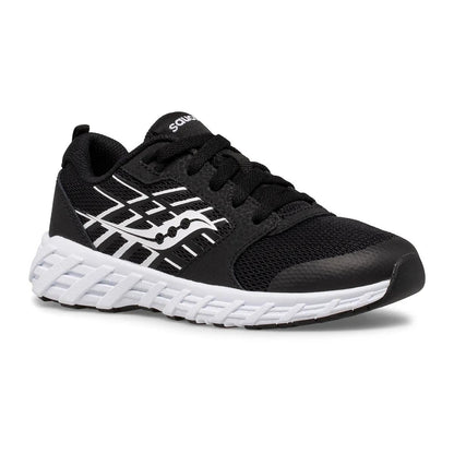 Saucony Preschool Wind 2.0 Wide Width Black/White