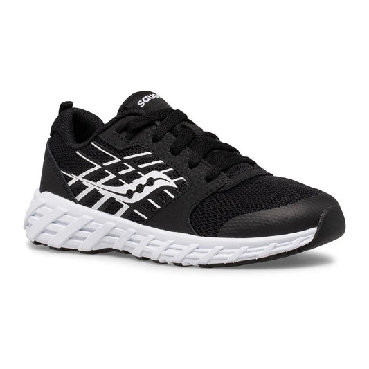 Saucony Preschool Wind 2.0 Wide Width Black/White