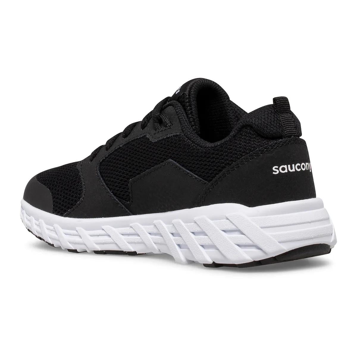 Saucony Preschool Wind 2.0 Wide Width Black/White